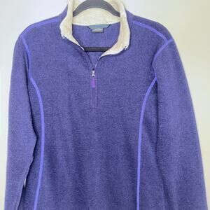 Kuhl Alfpaca Fleece Born in the Mountains Mens Large Blue 1/4 Zip Pullover